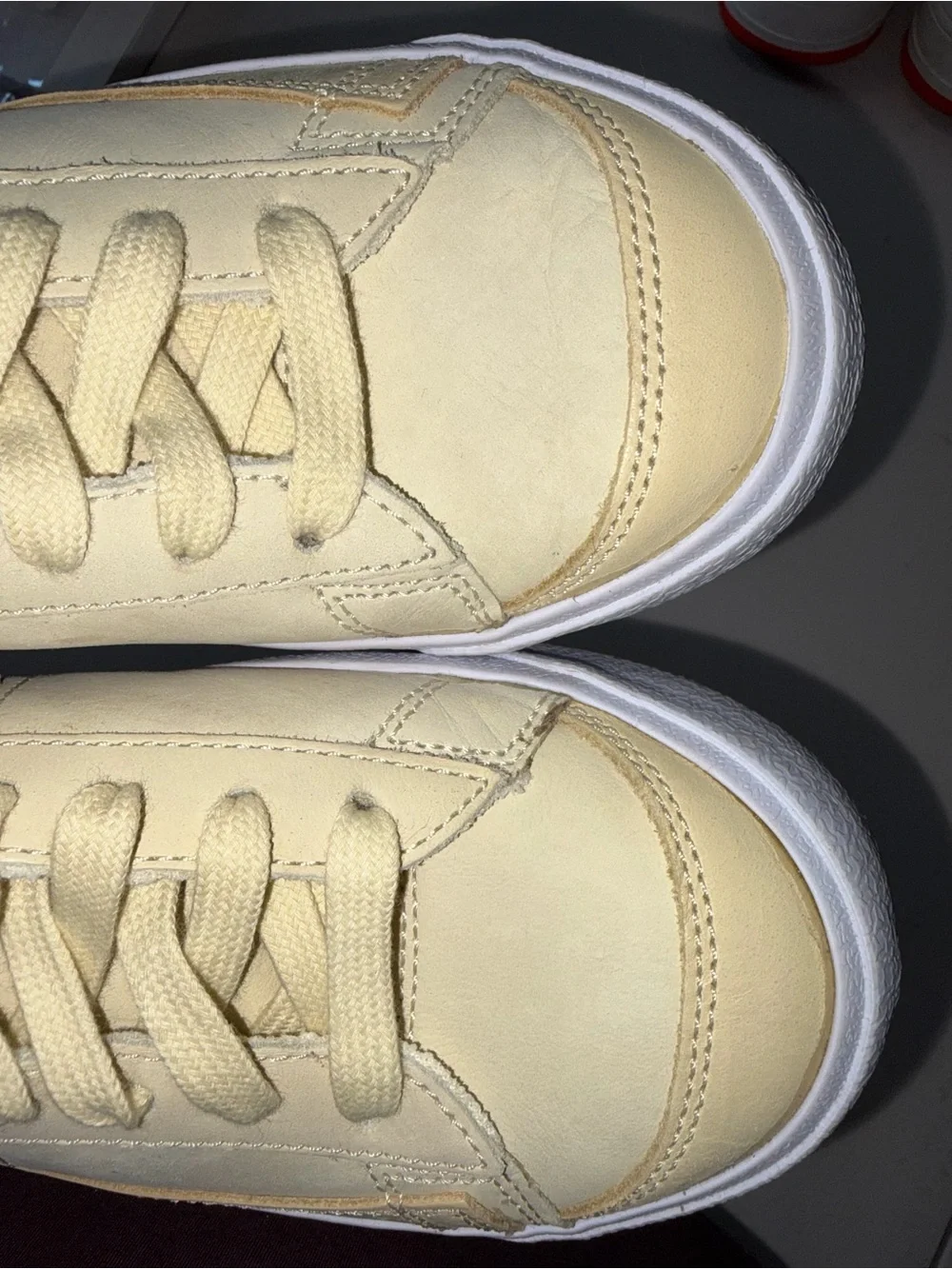 Nike Women’s High-Top Sneakers in Pale Yellow and White